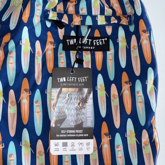 Two Left Feet Swimwear Men's Sz Small Swim Trunks Board Shorts Long Board Babes - Picture 11 of 14